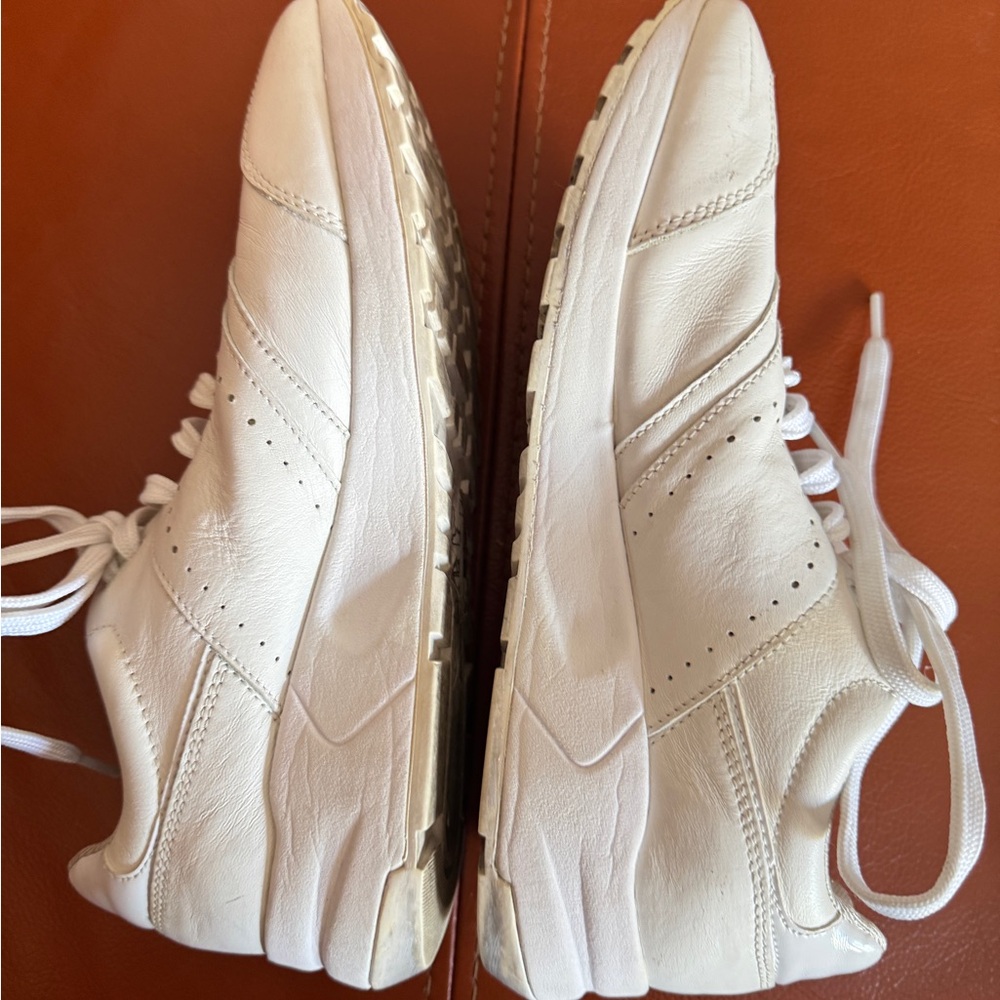Geox White  Leather Sneakers Respira  size 10 - Picture 8 of 12